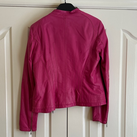 Danier Women's Pink Leather Jacket - Picture 4 of 7